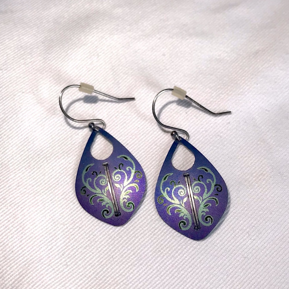 Holly Yashi Purple Niobium dangle earrings